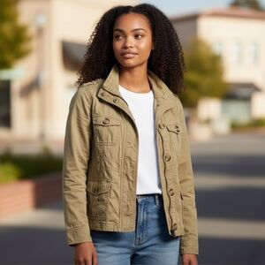 Arizona Jean Company Women's Khaki Utility Jacket